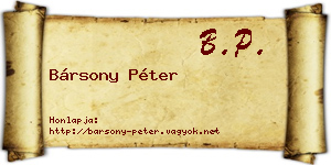 Bársony Péter névjegykártya